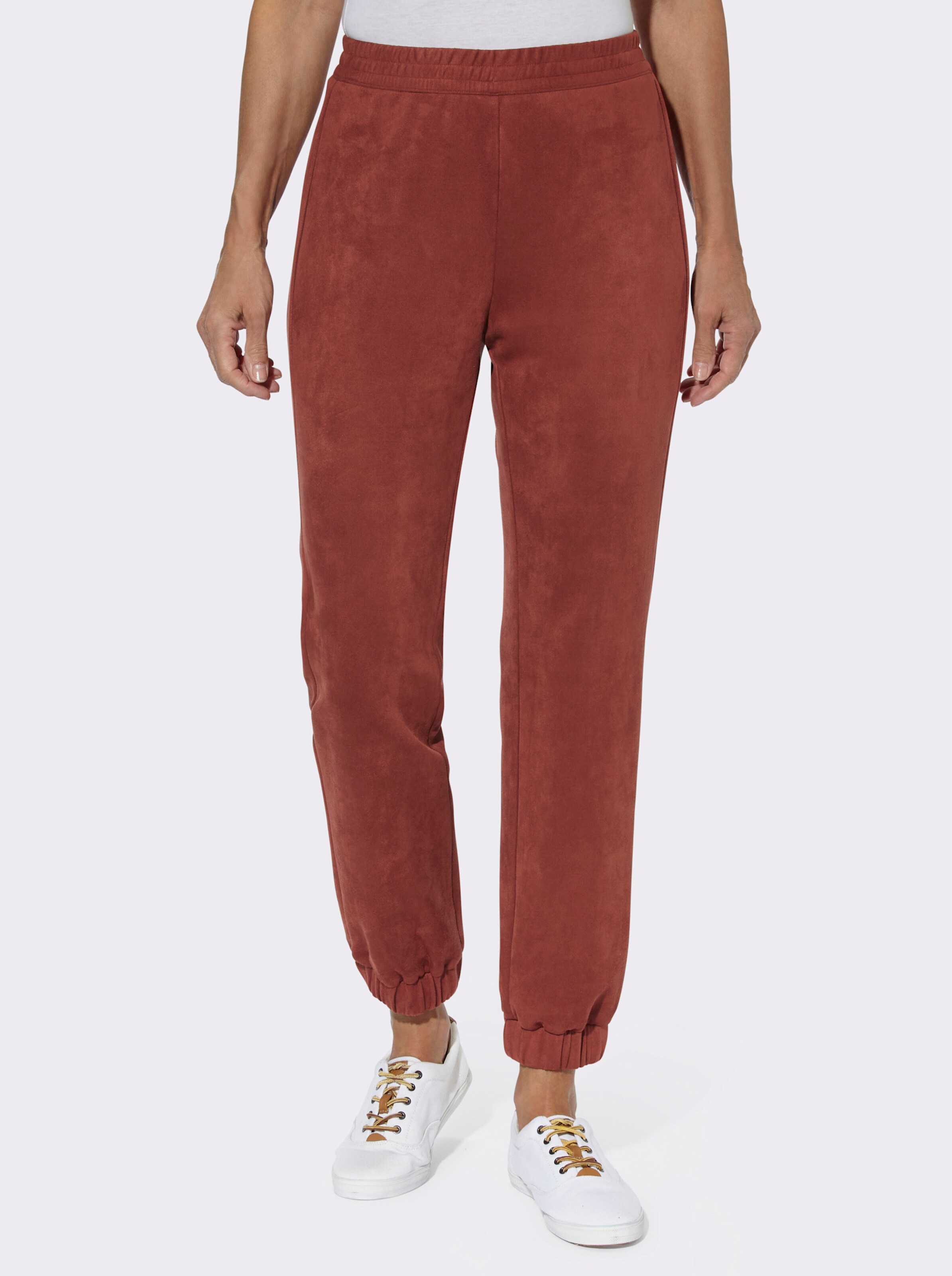 Schlupfhose aus Veloursleder-Imitat
