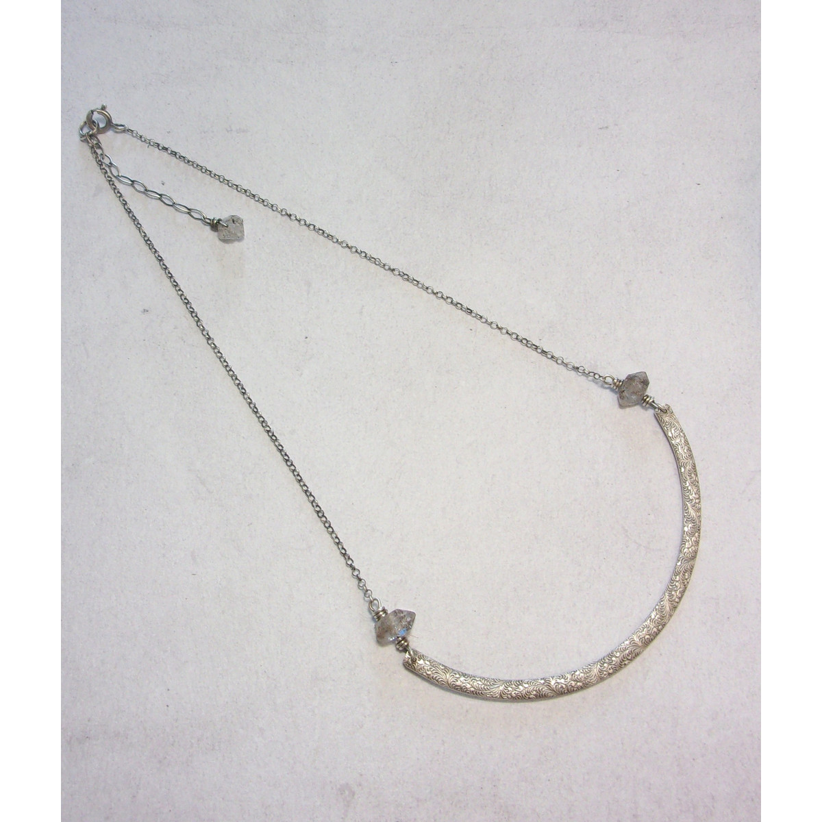 Collier Ethnique Argent 925 et Quartz Diamant