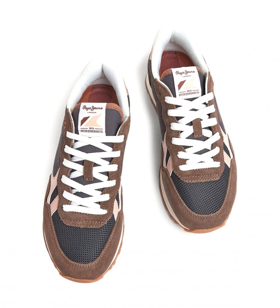 Tênis Pepe Jeans Brit Jump W em couro marrom