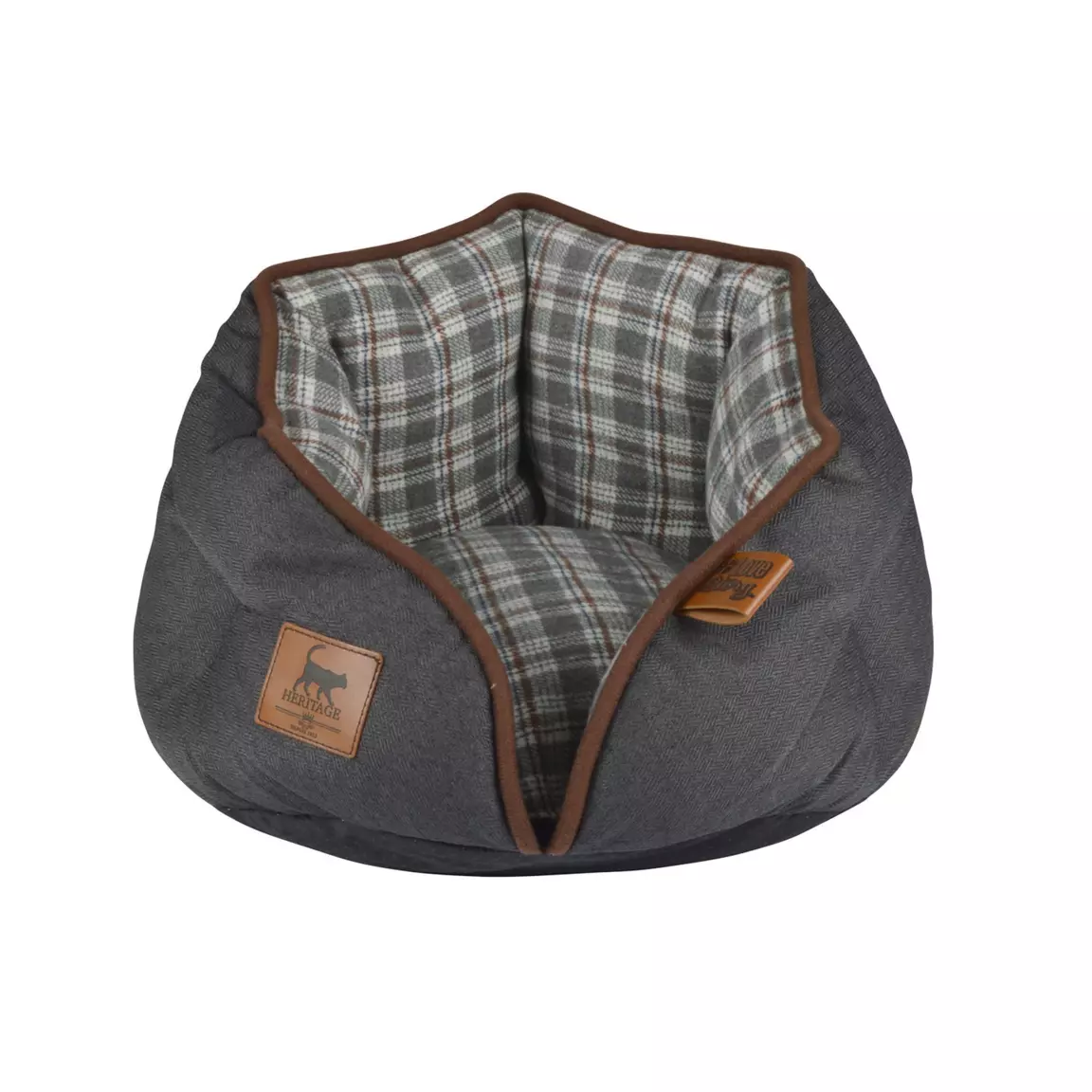 Panier rond pour chat et chien Heritage D40 cm Gris