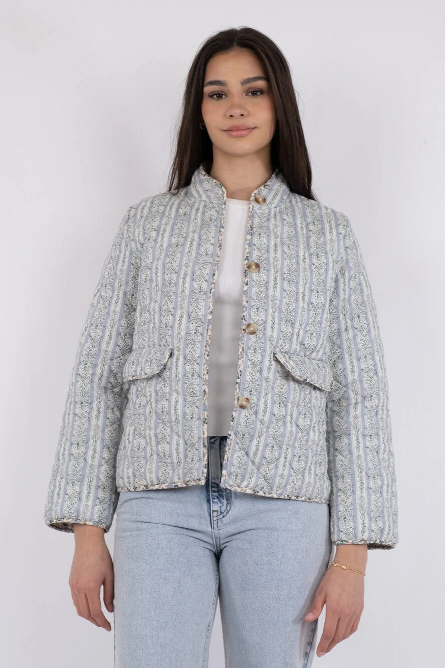 Neo Noir  Nilda Quilt jakke - lyseblå