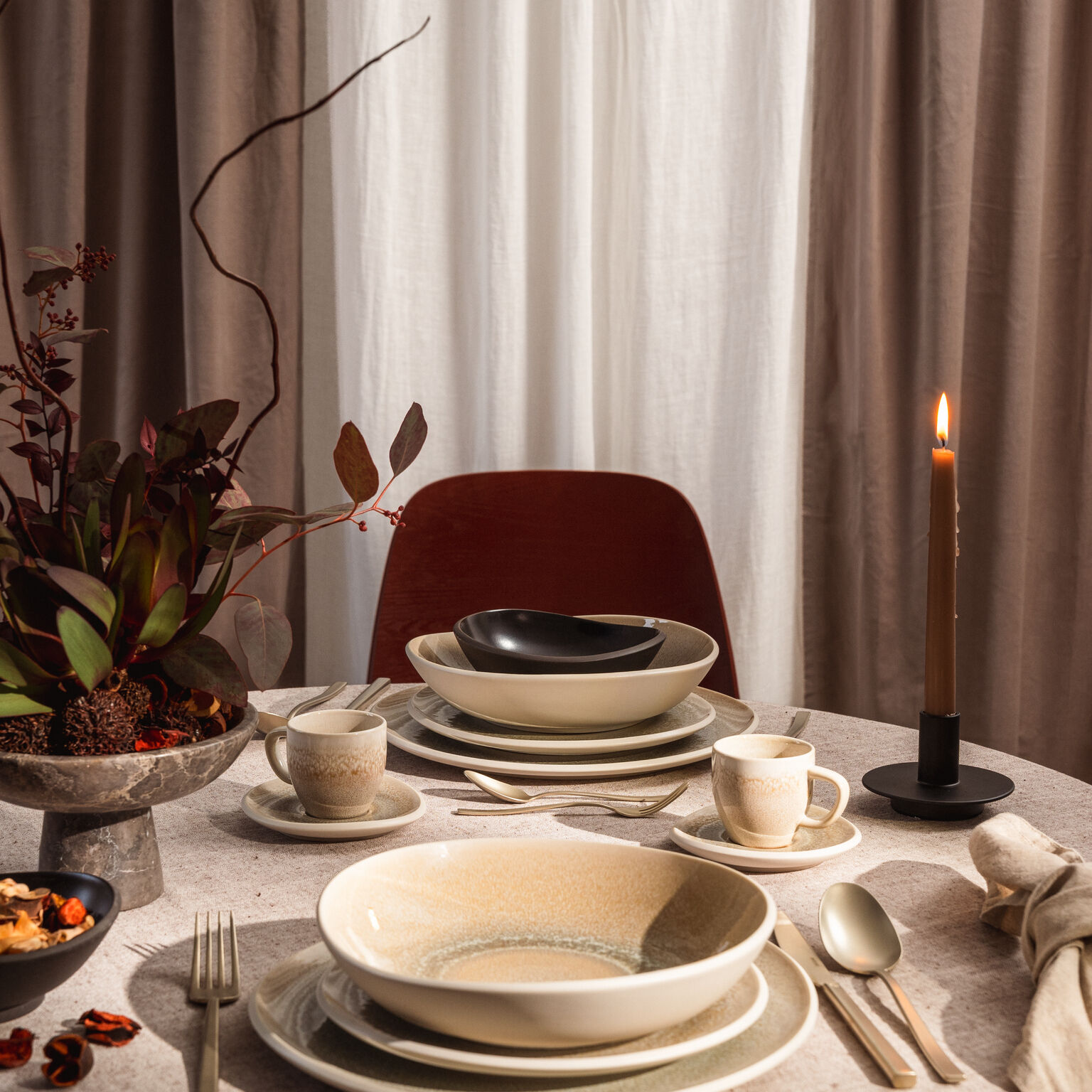 Junto Dune/Slate Grey Set 24-tlg./Espresso