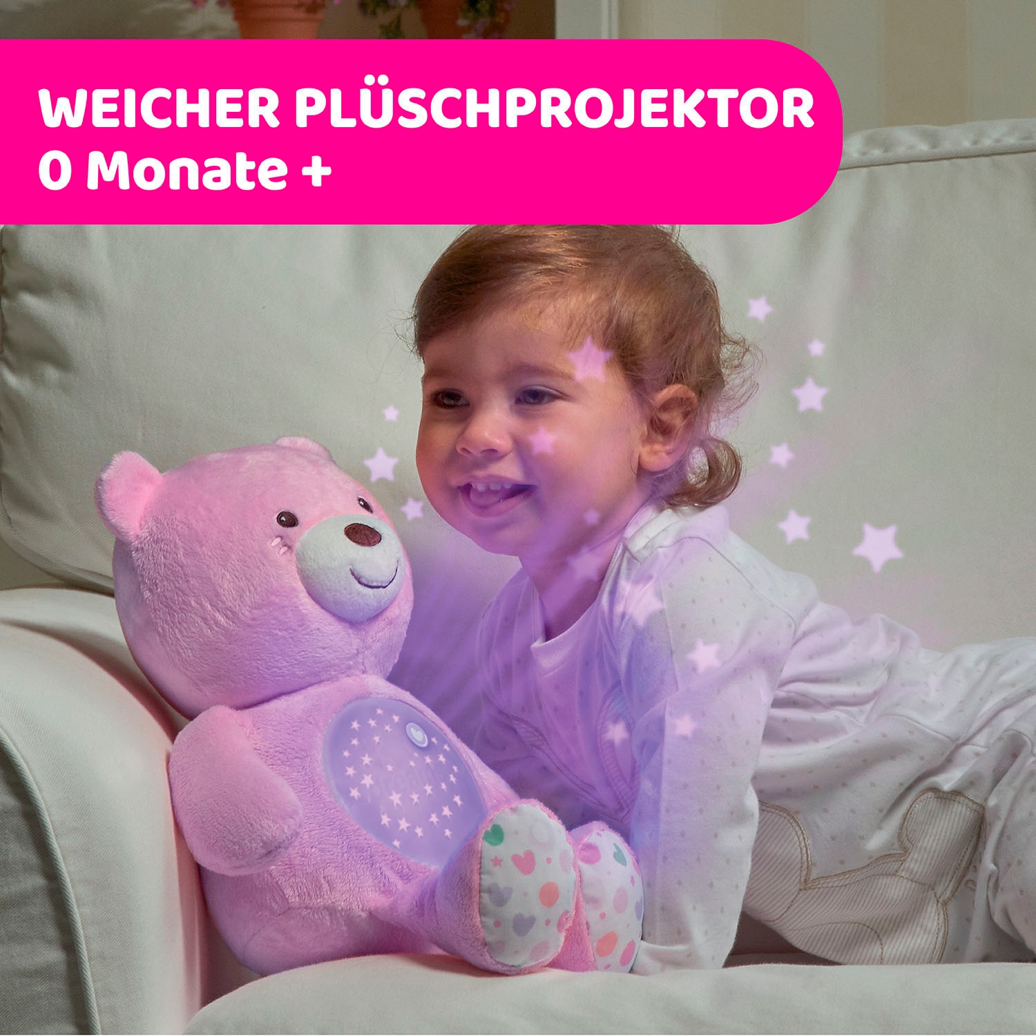 Chicco Kuscheltier »First Dreams Baby Bär, Rosa« mit Lichtprojektion und Soundfunktion