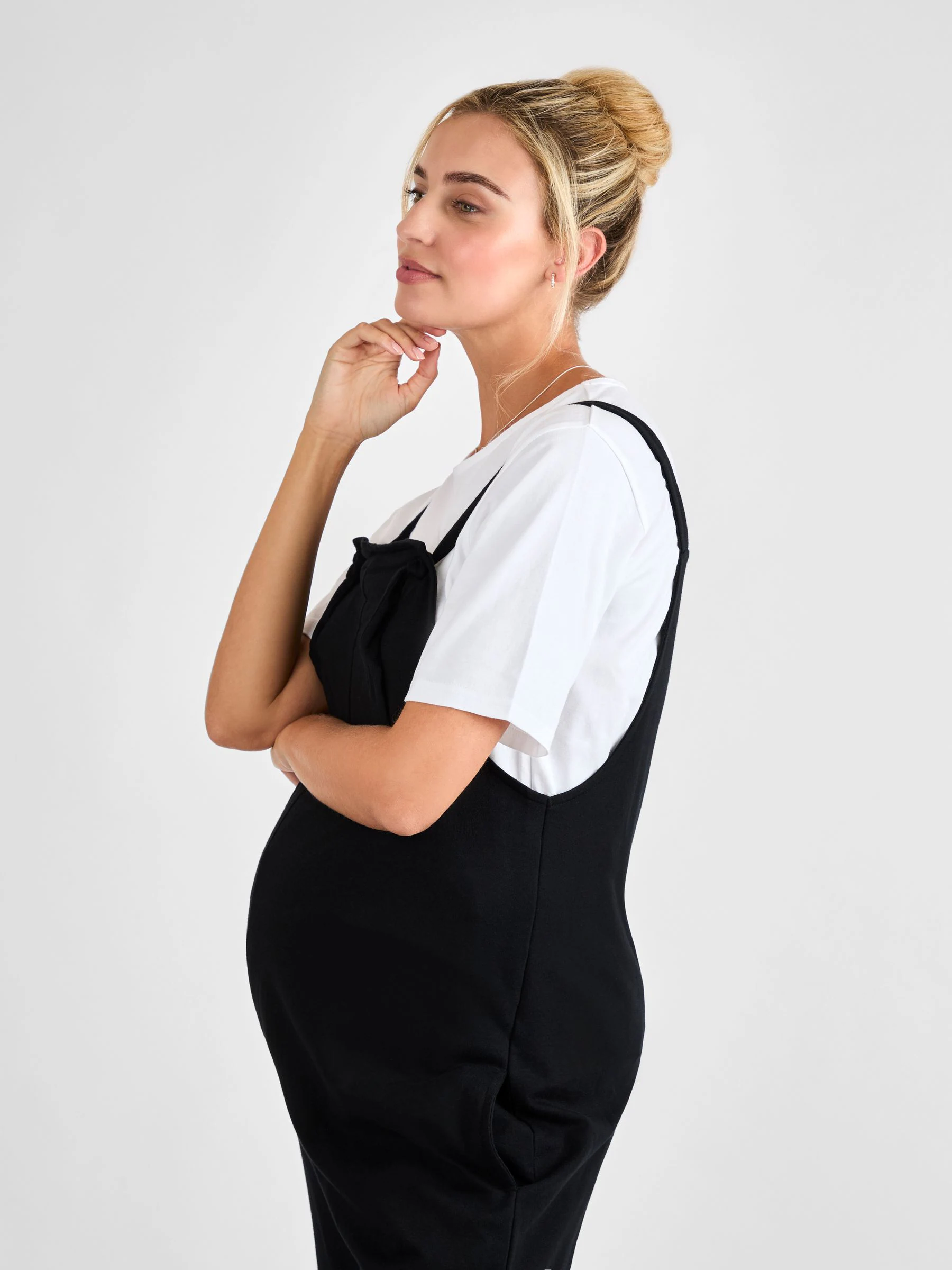 Zwart - JoJo Maman Bébé - Jersey zwangerschaps-tuinbroek