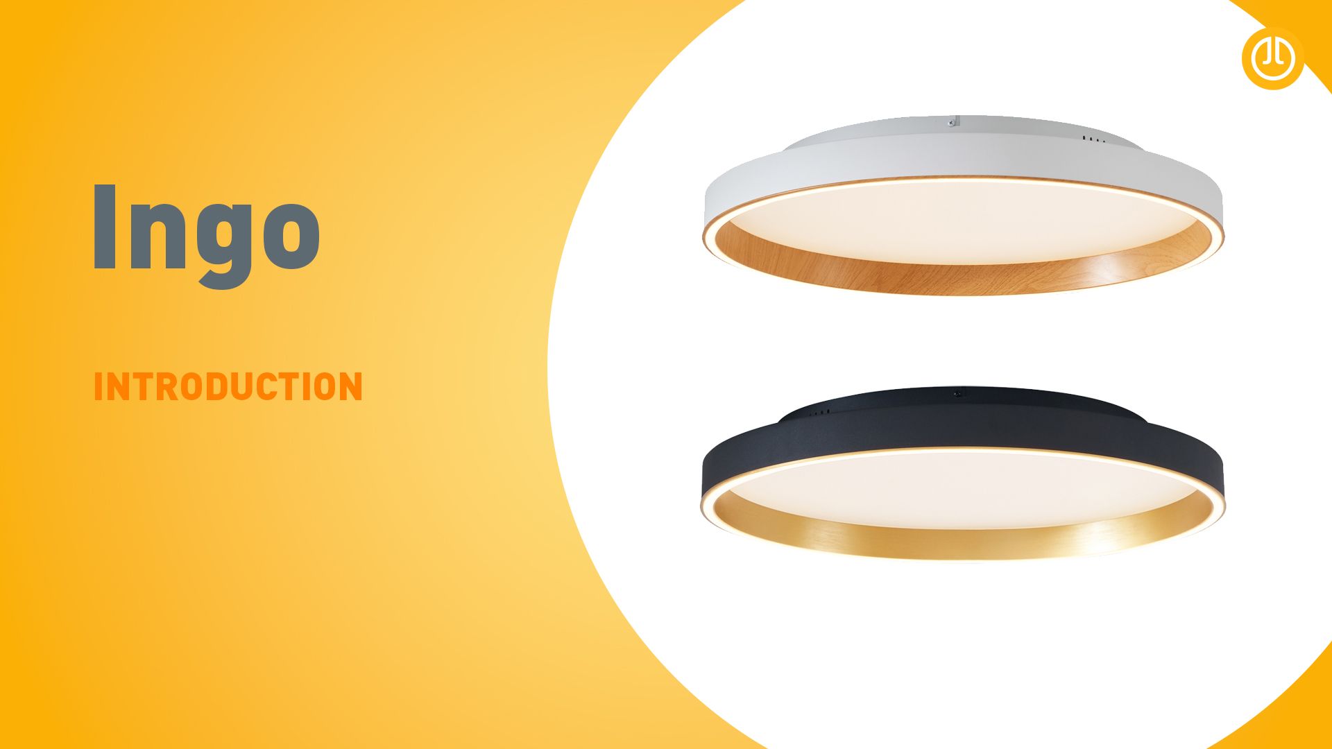 Design plafondlamp zwart met goud 60cm incl. LED 3-way switch - Ingo