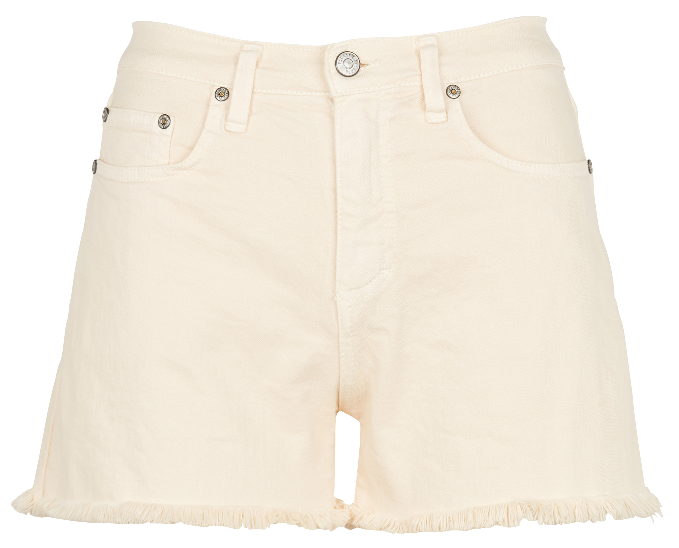 Short effiloché en jean| Beige