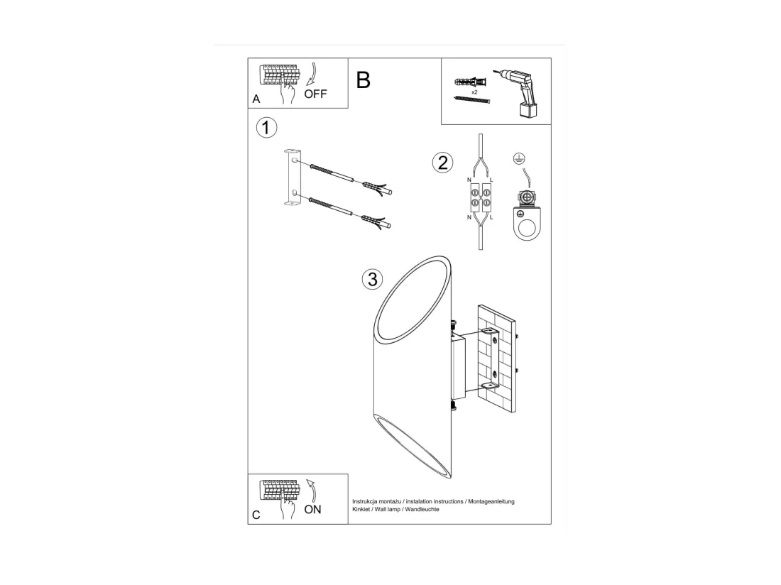 Sollux PENNE 1 Applique Murale Light Up Down Blanc, G9