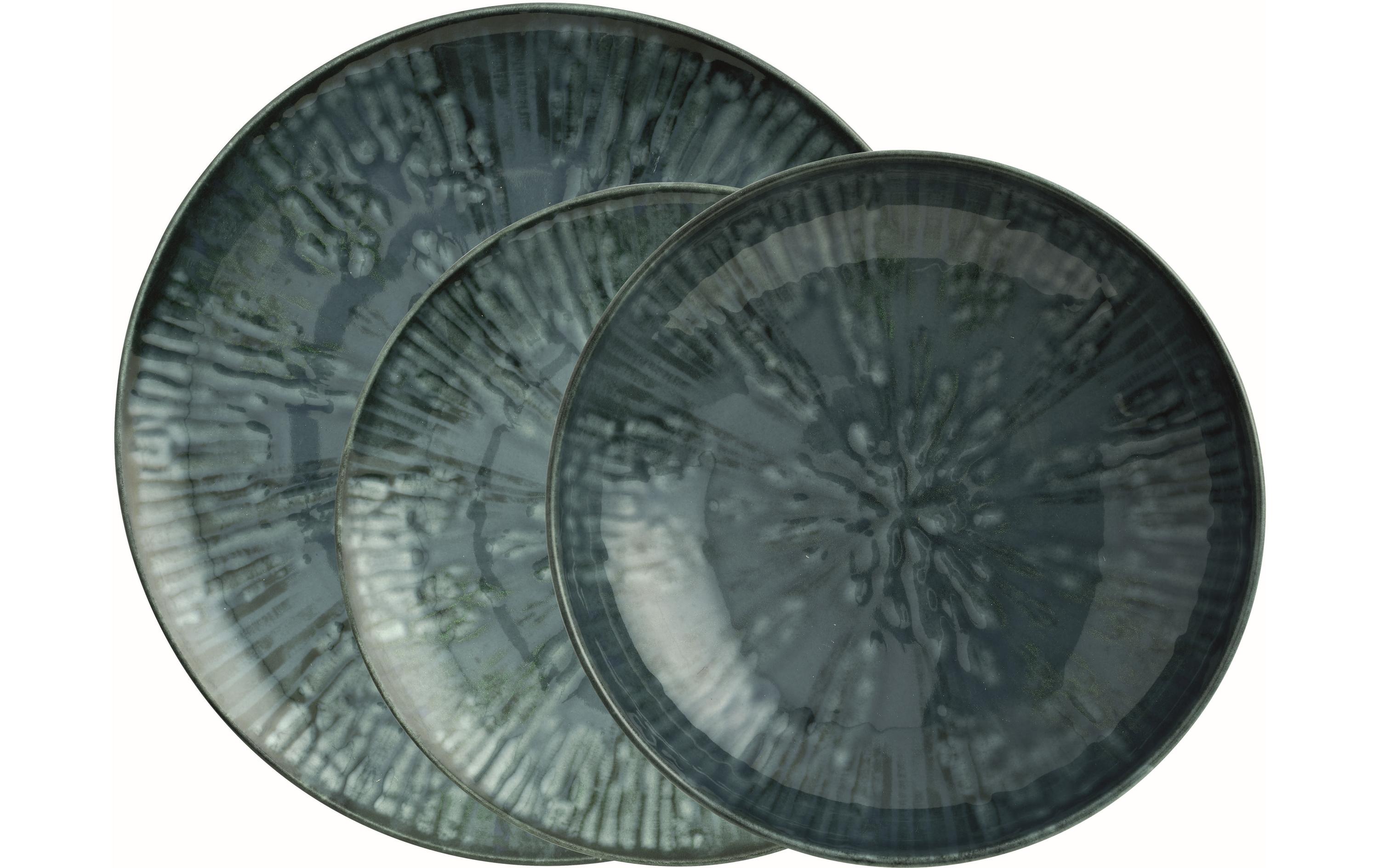 Speise-Service Fusion Blue 12 Stück,Blau<br>Teller Service Set aus Porzellan