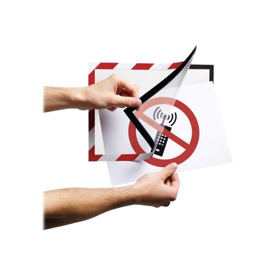 Durable Duraframe Security - 2 Cadres d'affichage bicolore - A4 - rouge/blanc (encadrement magnétique)
