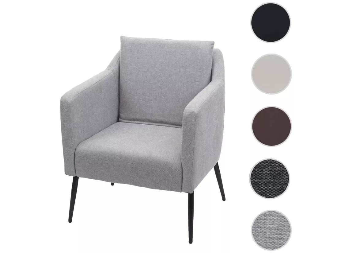 Fauteuil de relaxation MCW-H93a, tissu/textile gris clair