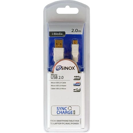 SINOX SXI4902 ladekabel - hvid