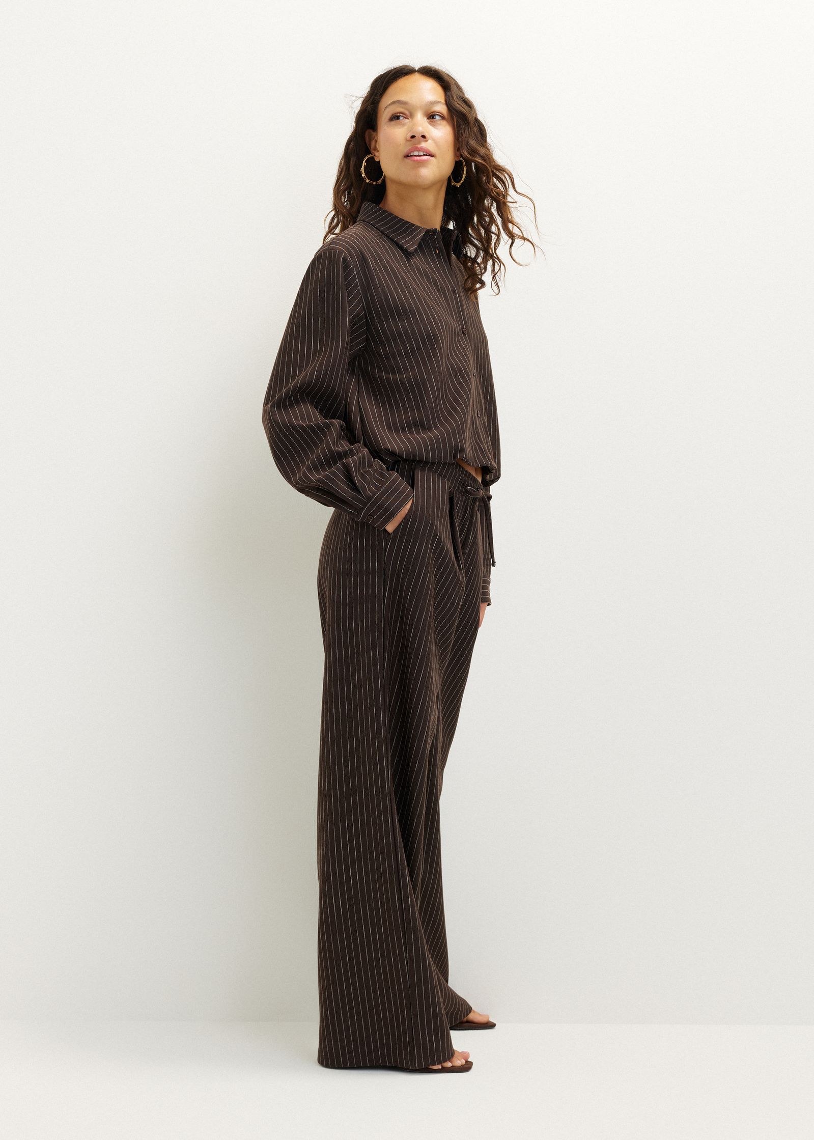 Pinstripe broek met trekkoord