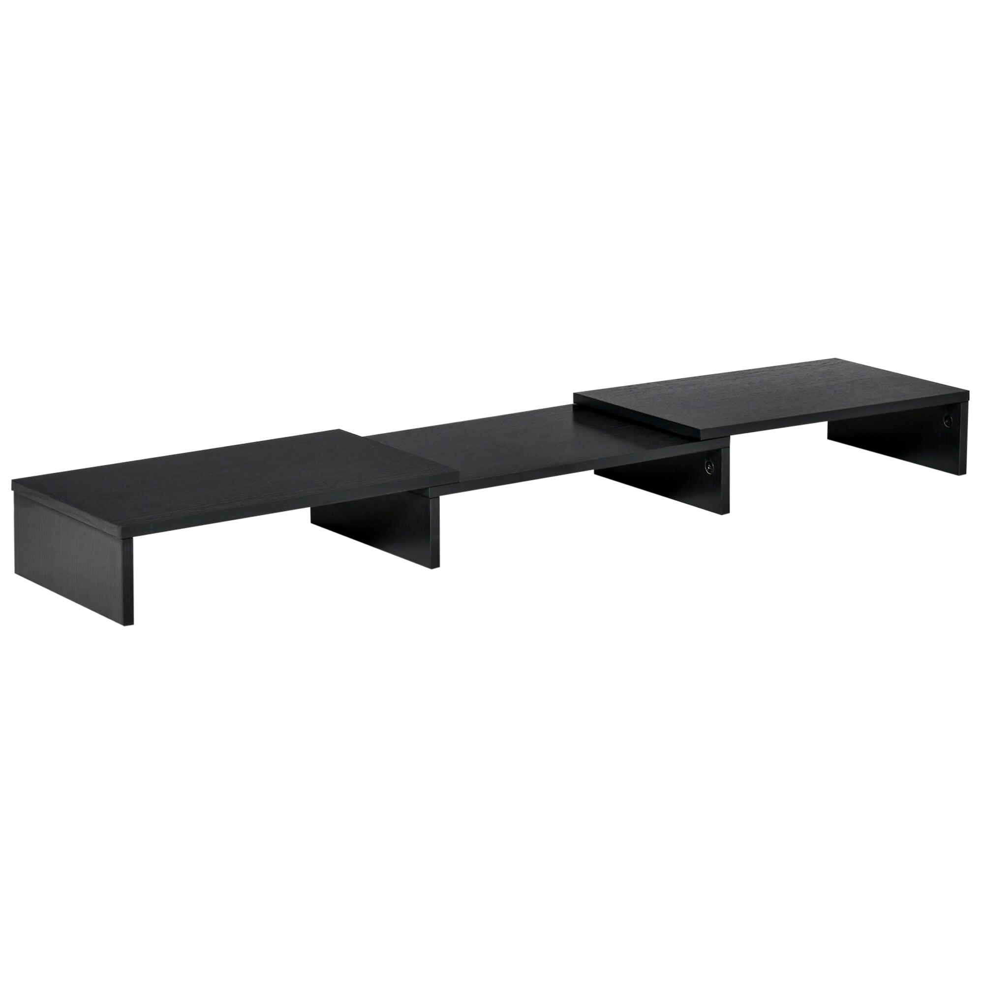 Vinsetto Monitorständer bestehend aus 3 Ablageflächen schwarz 117L x 23,5B x 10H cm