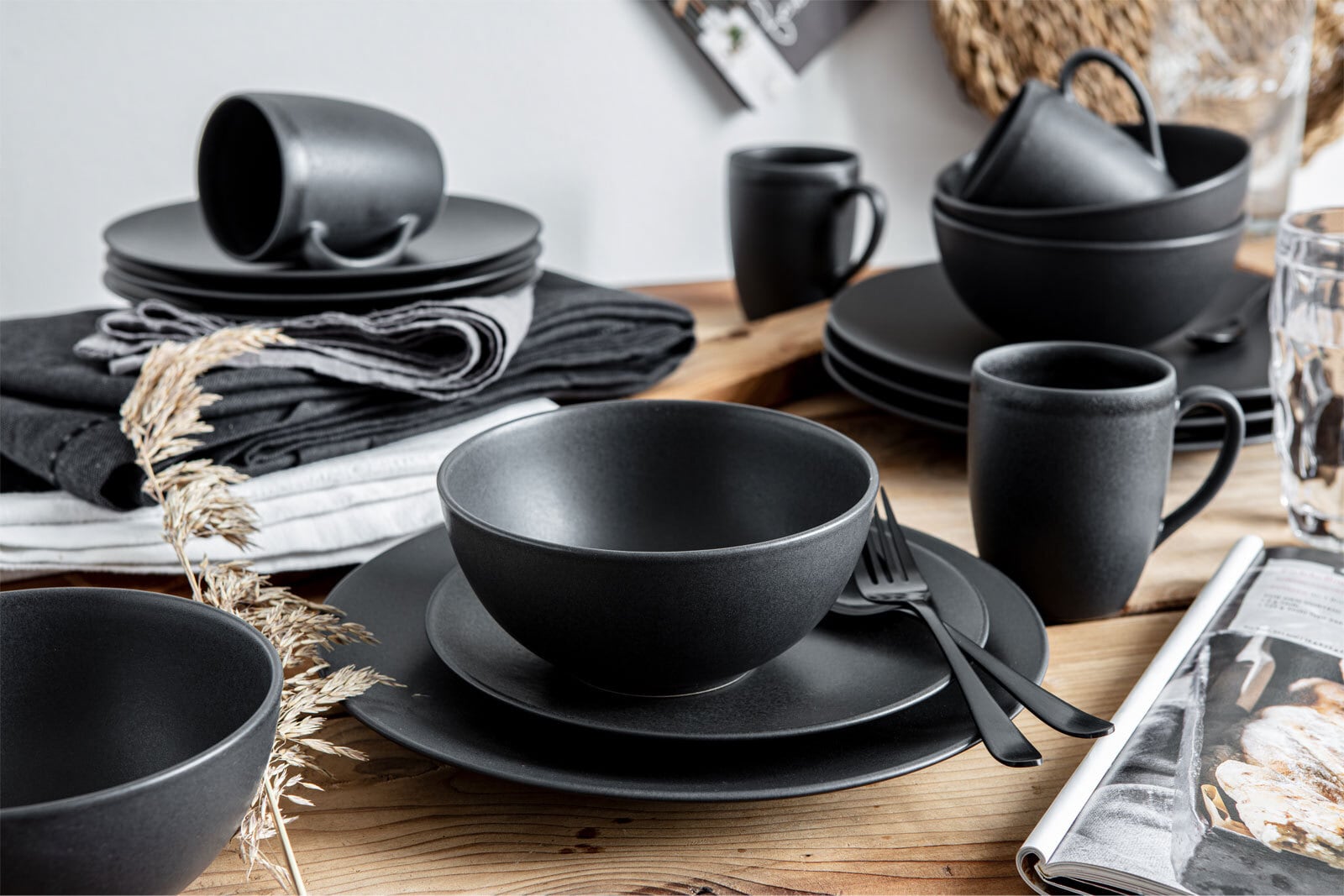 CreaTable Speiseteller SOFT TOUCH 6er Set schwarz