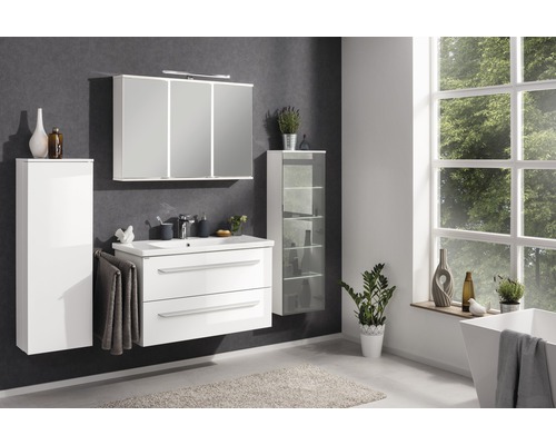 FACKELMANN kofferkast, wit, 115x40,5x26 cm, met 8 vakken links