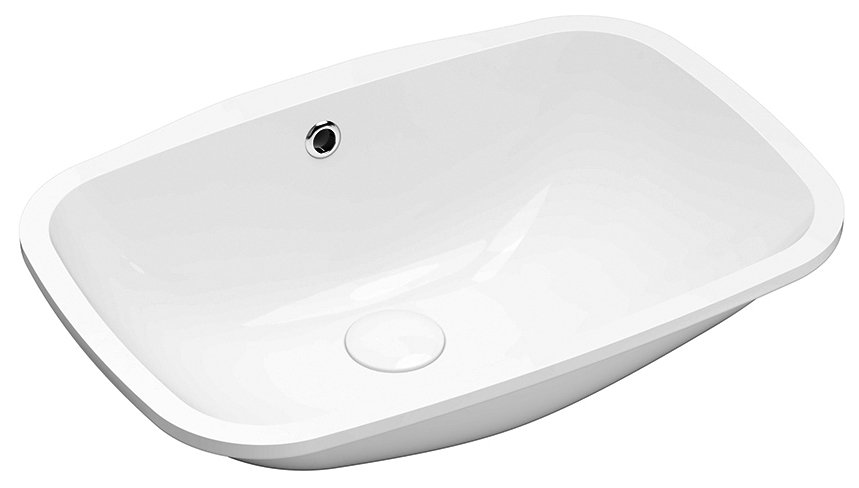 Sapho Nuvo inbouw wastafel keramiek 55x38cm wit glans