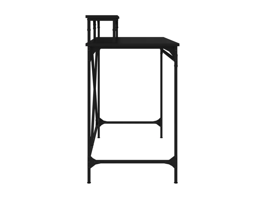 Bureau noir 100x50x90 cm bois d'ingénierie et fer