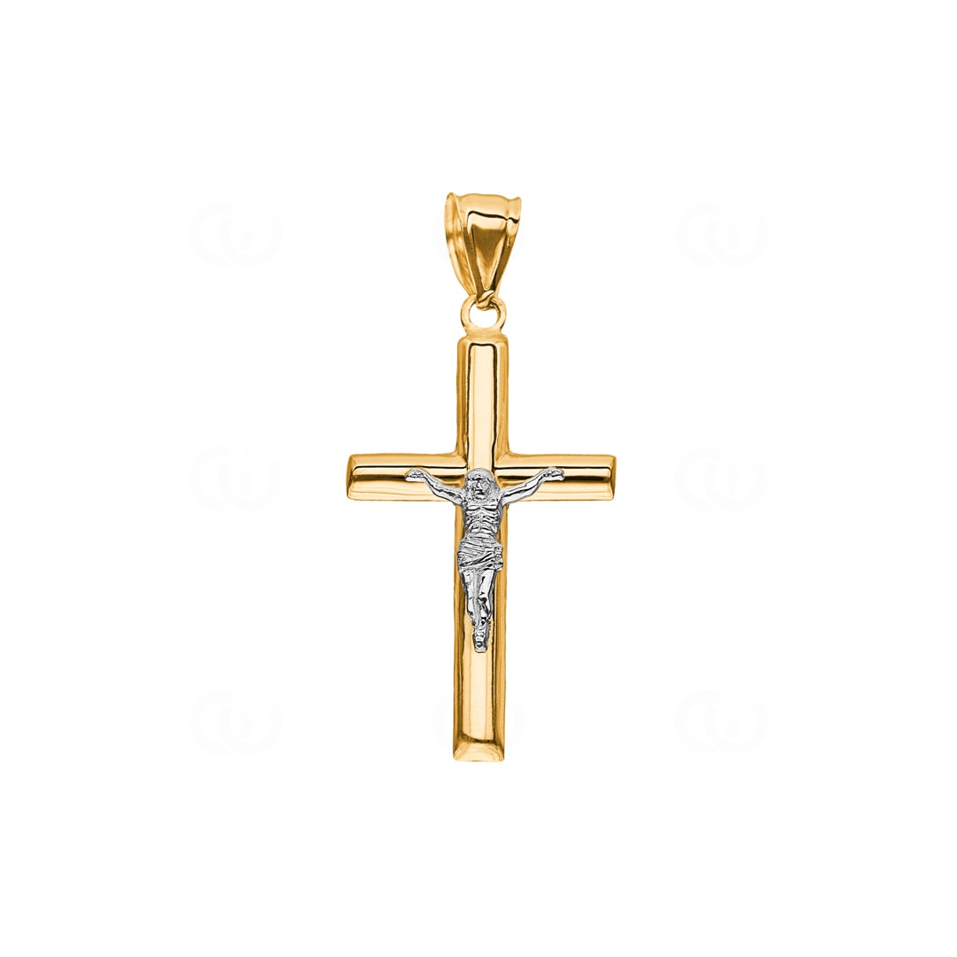 Anhänger 750/18 K Gelbgold Kreuz mit Jesus 39 x 21mm