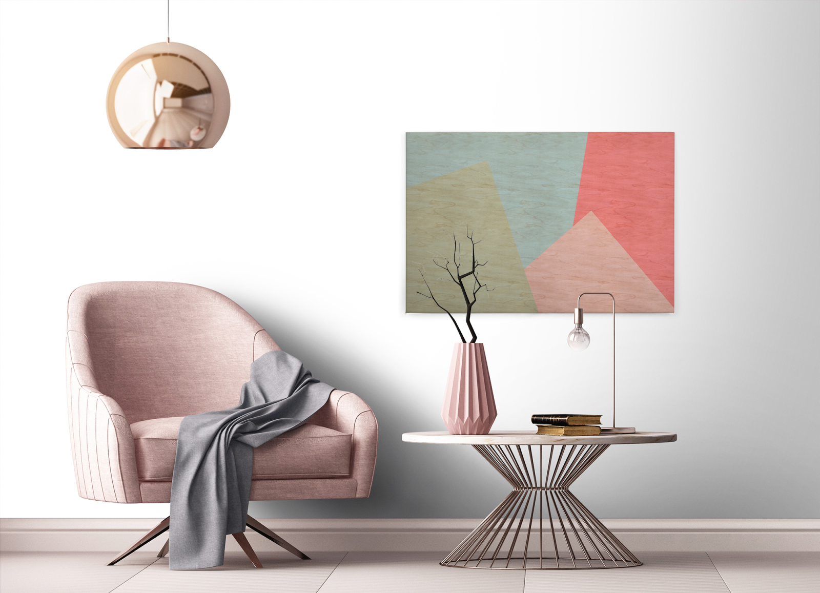 Leinwandbild GEOMETRISCHE MUSTER - bunt-rot - 90x60 cm
