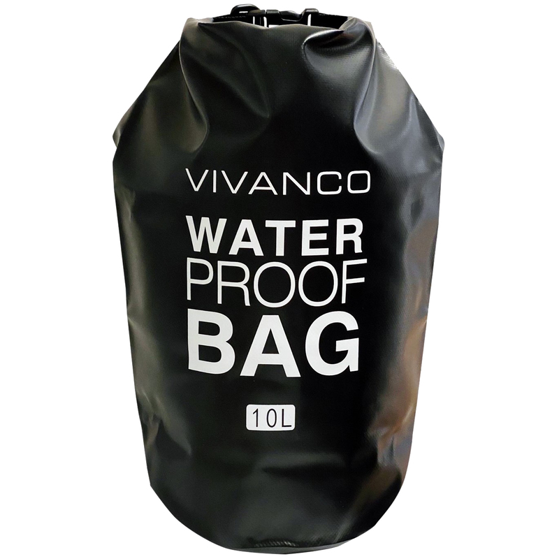 Vivanco Dry Bag, wasserdichte Tasche, schwarz, 10 l, 200 x 490 mm, 1 Stück