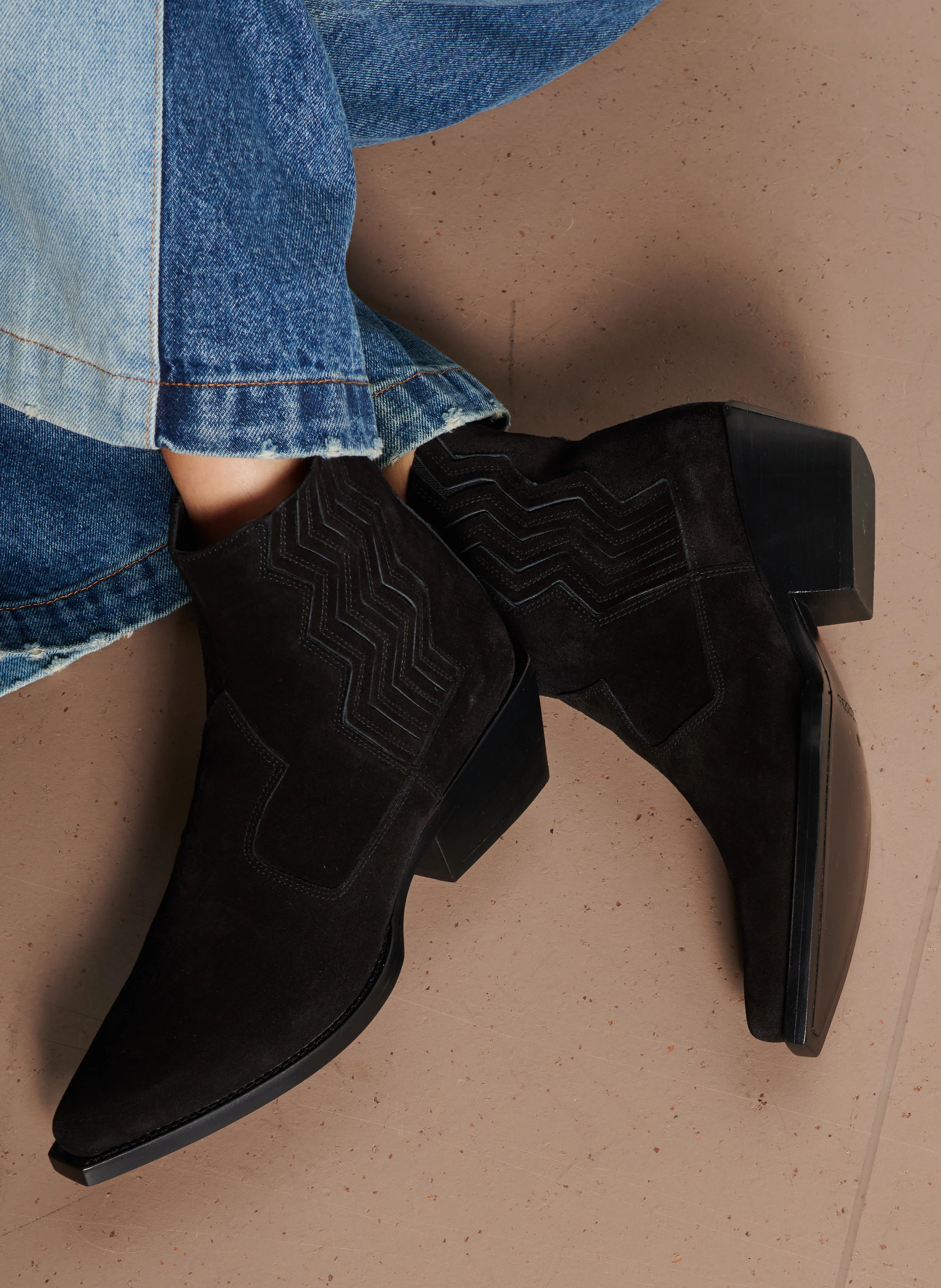 CALAMITY 40 - Bottine western chelsea en cuir velours | Noir