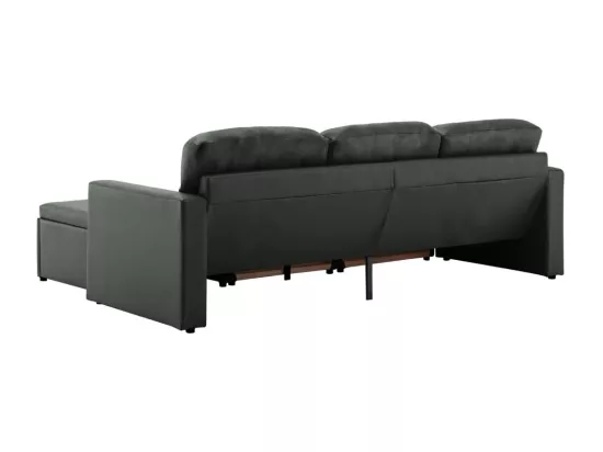 Canapé-lit modulaire 3 places Gris Similicuir
