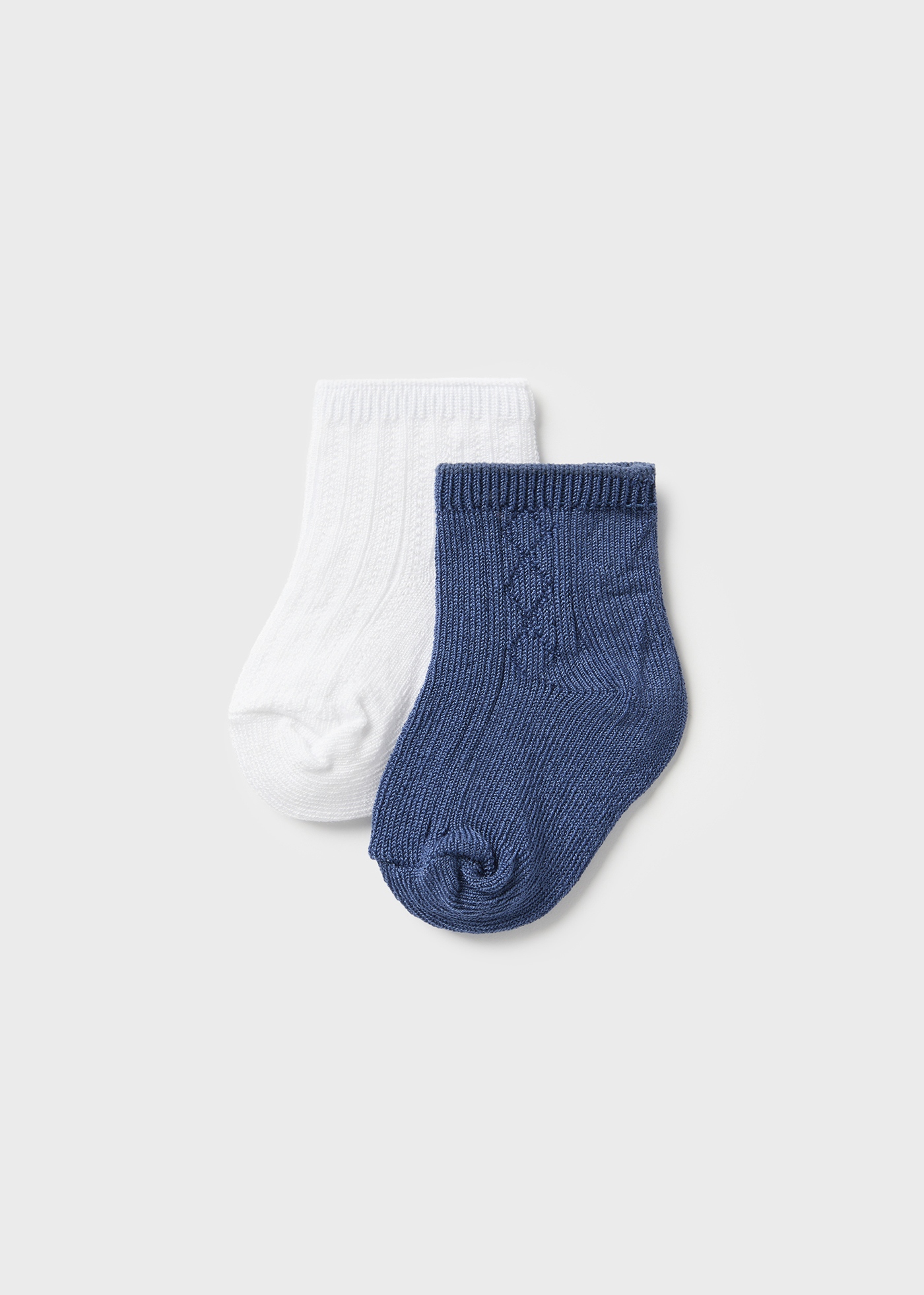 Pacote com 2 pares de meias de algodão para recém-nascidos