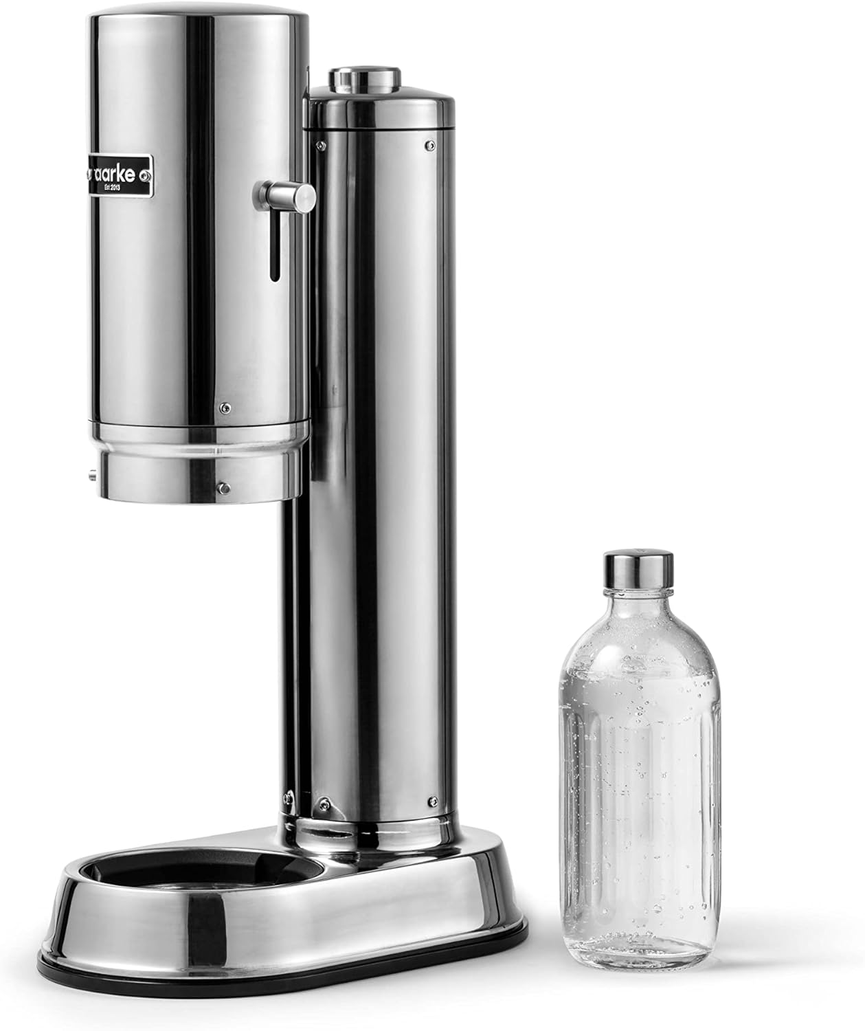 Aarke Carbonator Pro, Wassersprudler mit Glasflasche, Edelstahl Finish