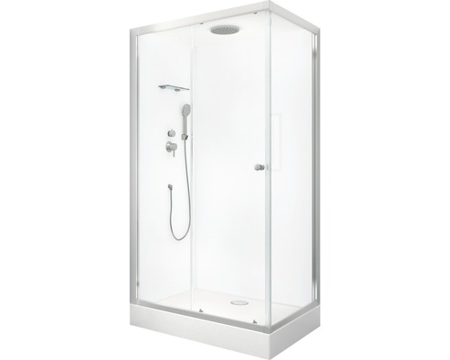 Aurlane Silver zen complete douche-unit, 80 x 110 x 217 cm, zilver-mat