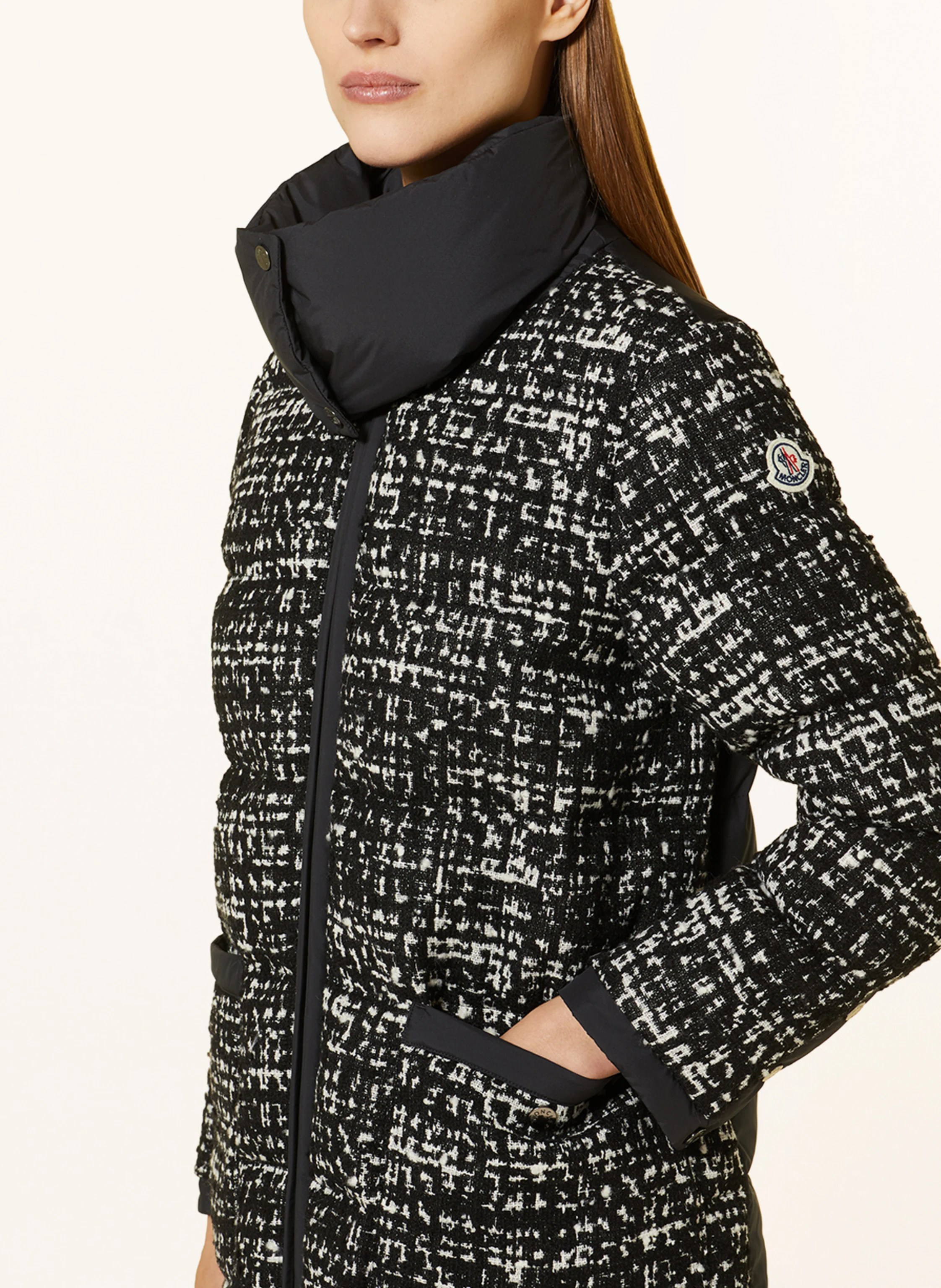 MONCLER Daunenmantel RHONE im Materialmix