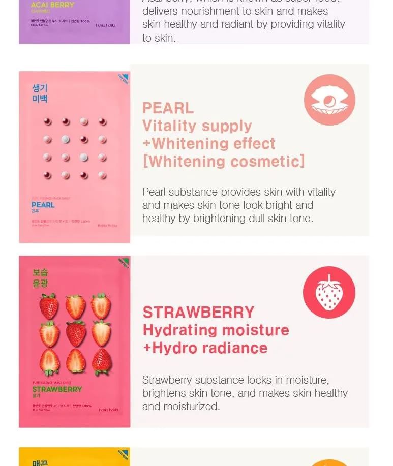 HOLIKA HOLIKA - Pure Essence Mask Sheet - 12 soorten