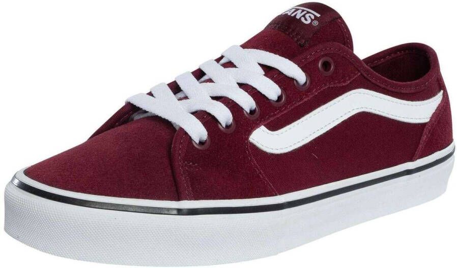 VANS Filmore Decon suède sneakers donkerrood wit