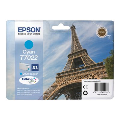 Epson T7022XL Tour Eiffel - cyan - cartouche d'encre originale