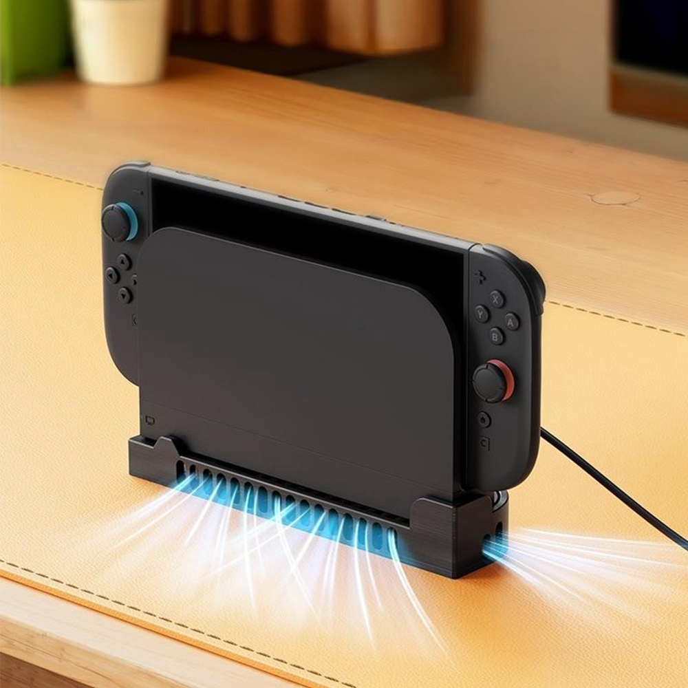 Kühlhalterung Gaming Überhitzungsschutz Ventilator für Nintendo Switch 2 - Schwarz
