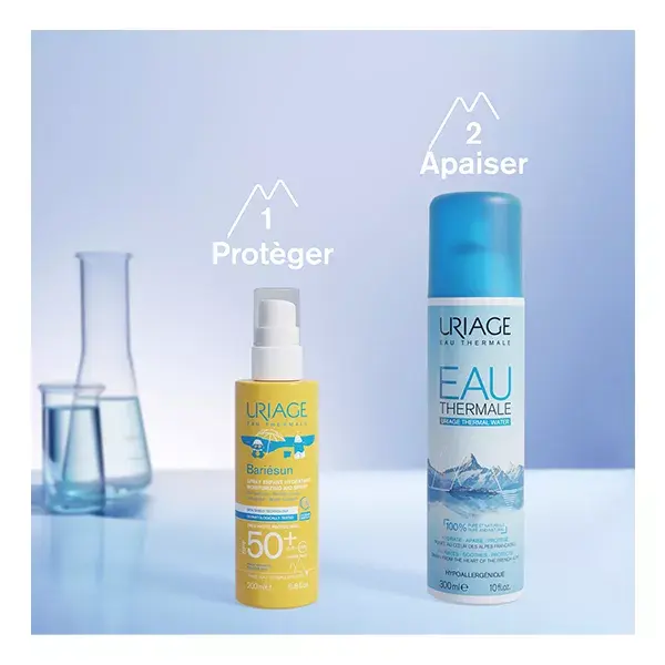 Protetor solar hidratante infantil em spray Uriage Bariésun FPS 50+ sem fragrância 200ml