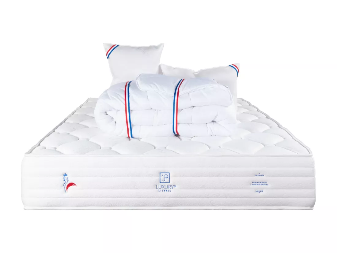 Matelas 180x200 cm, Patriote Mousse, 27cm, Soutien ferme + 2 Oreillers + Couette