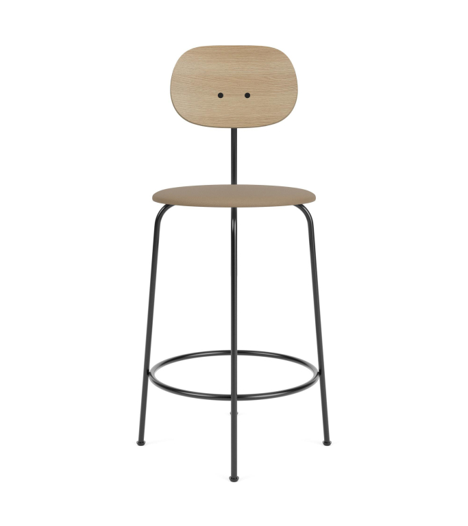 Audo Copenhagen Afteroom Counter Plus barkruk H97 zitting Bouclé 02 donker