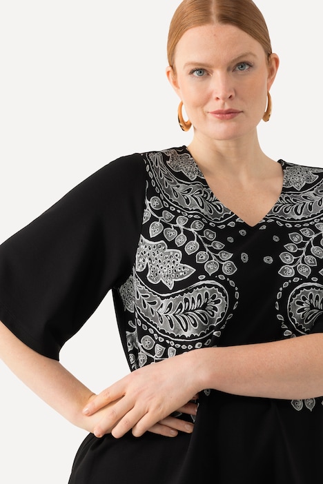 T-Shirt, bedruckt, Classic, V-Ausschnitt, Halbarm