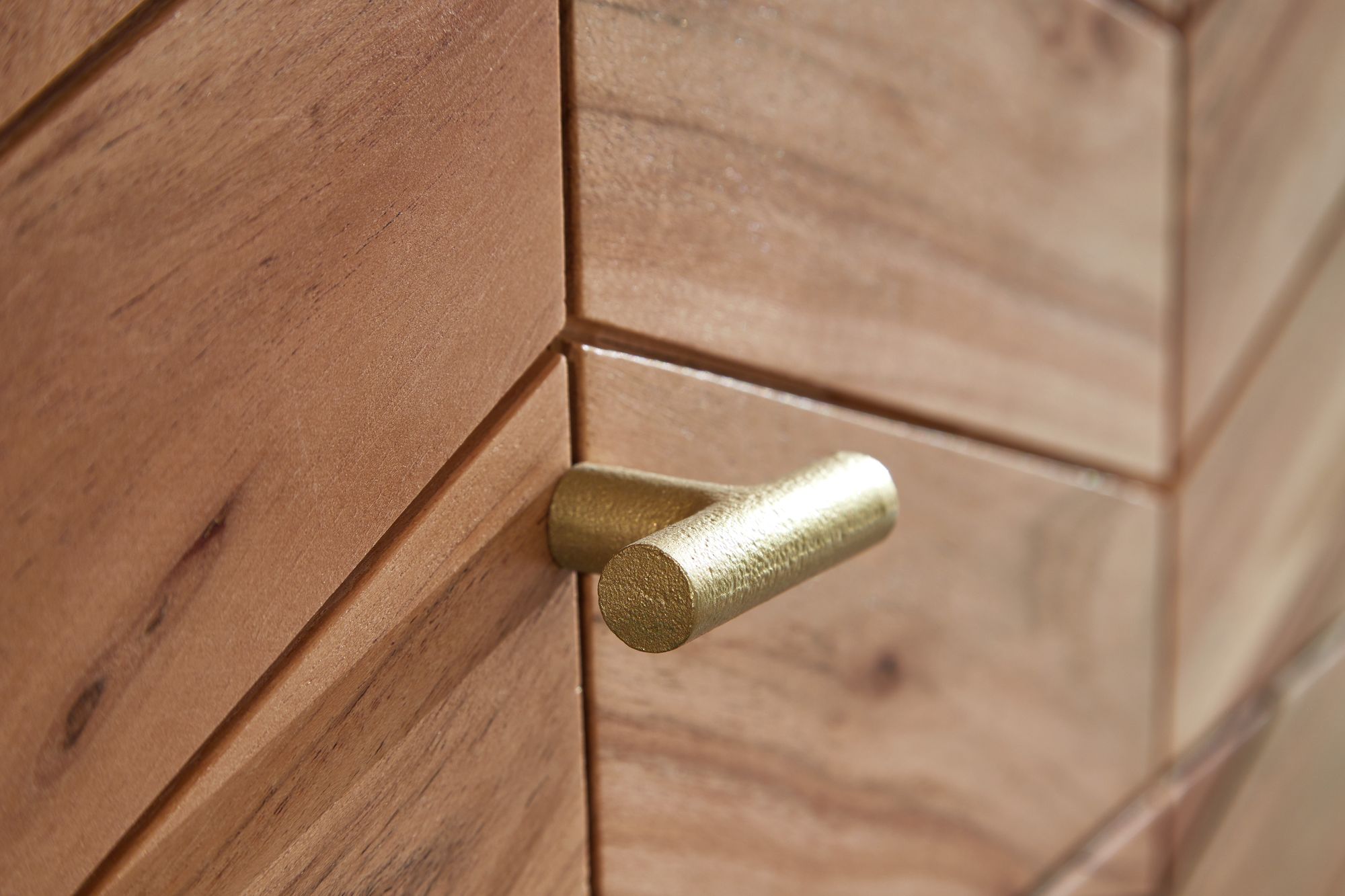 KADIMA DESIGN Rustikales Sideboard mit außergewöhnlichem Muster, Akazie Massivholz, Landhausstil