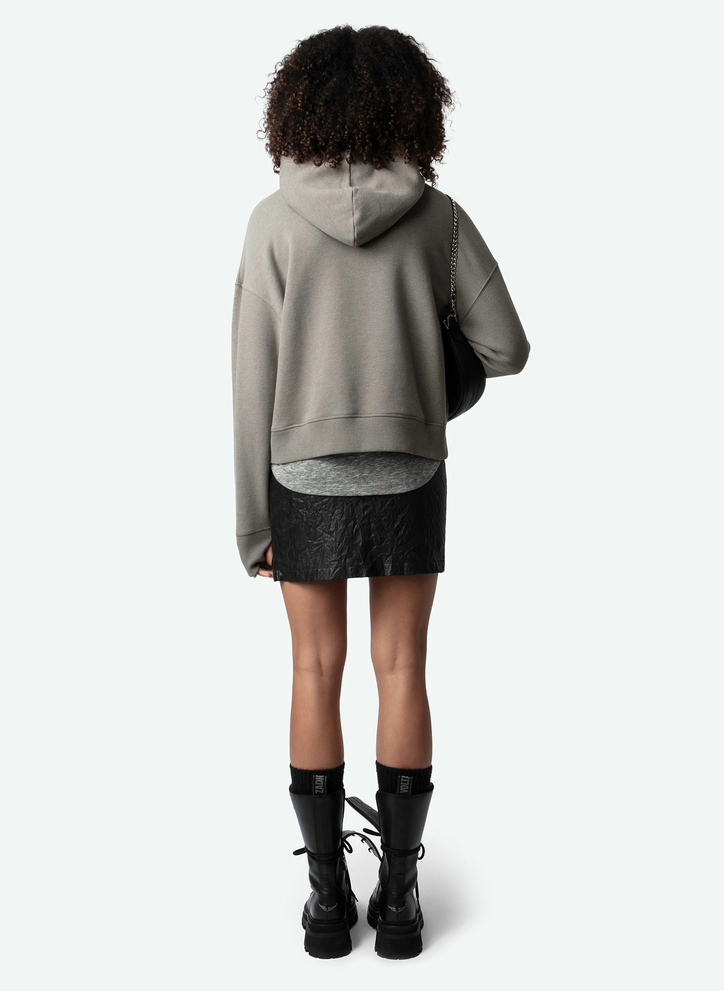 MIA - Sweat à capuche imprimé en coton bio mélangé | Gris