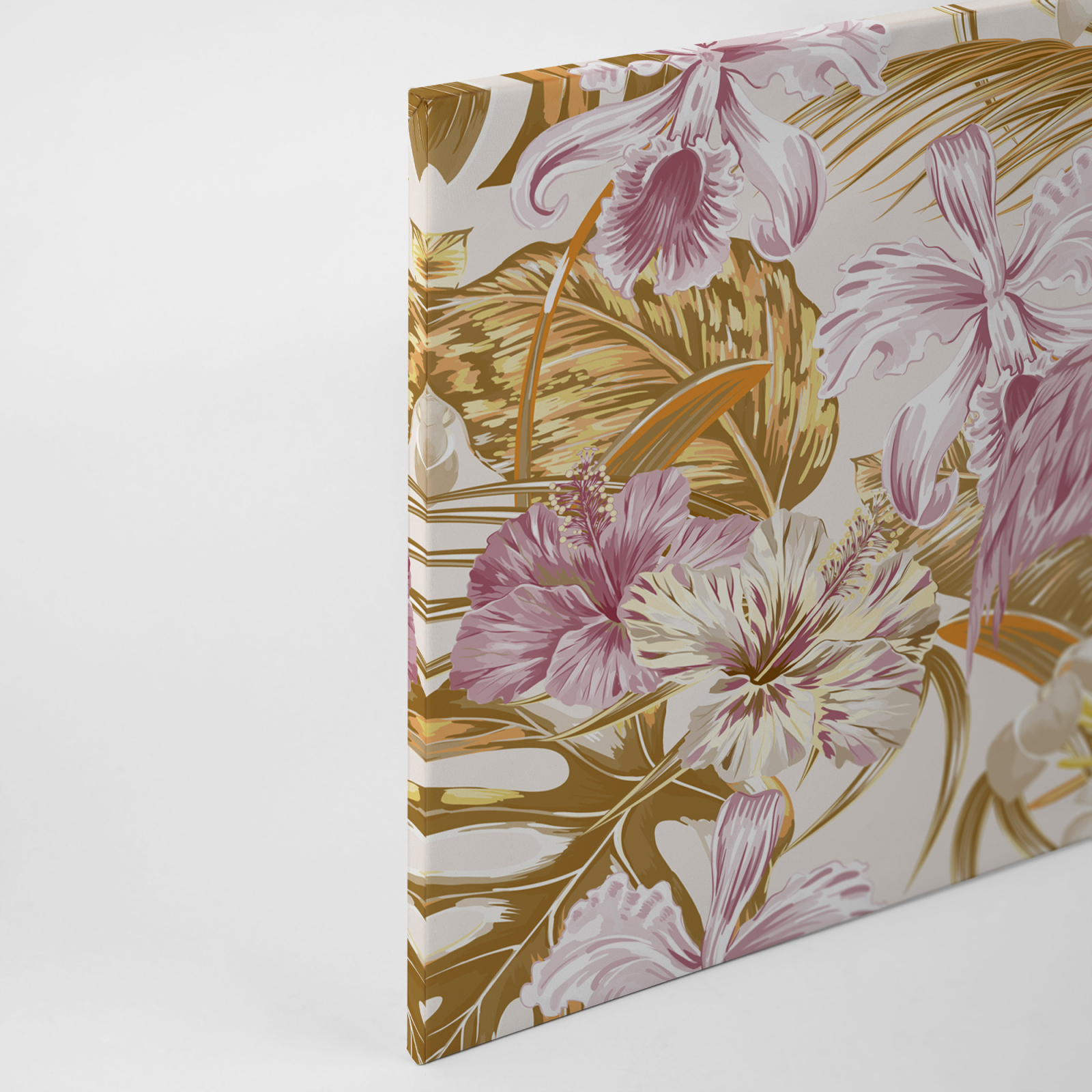 Leinwandbild FLAMINGO - rosa-gelb - 90x60 cm