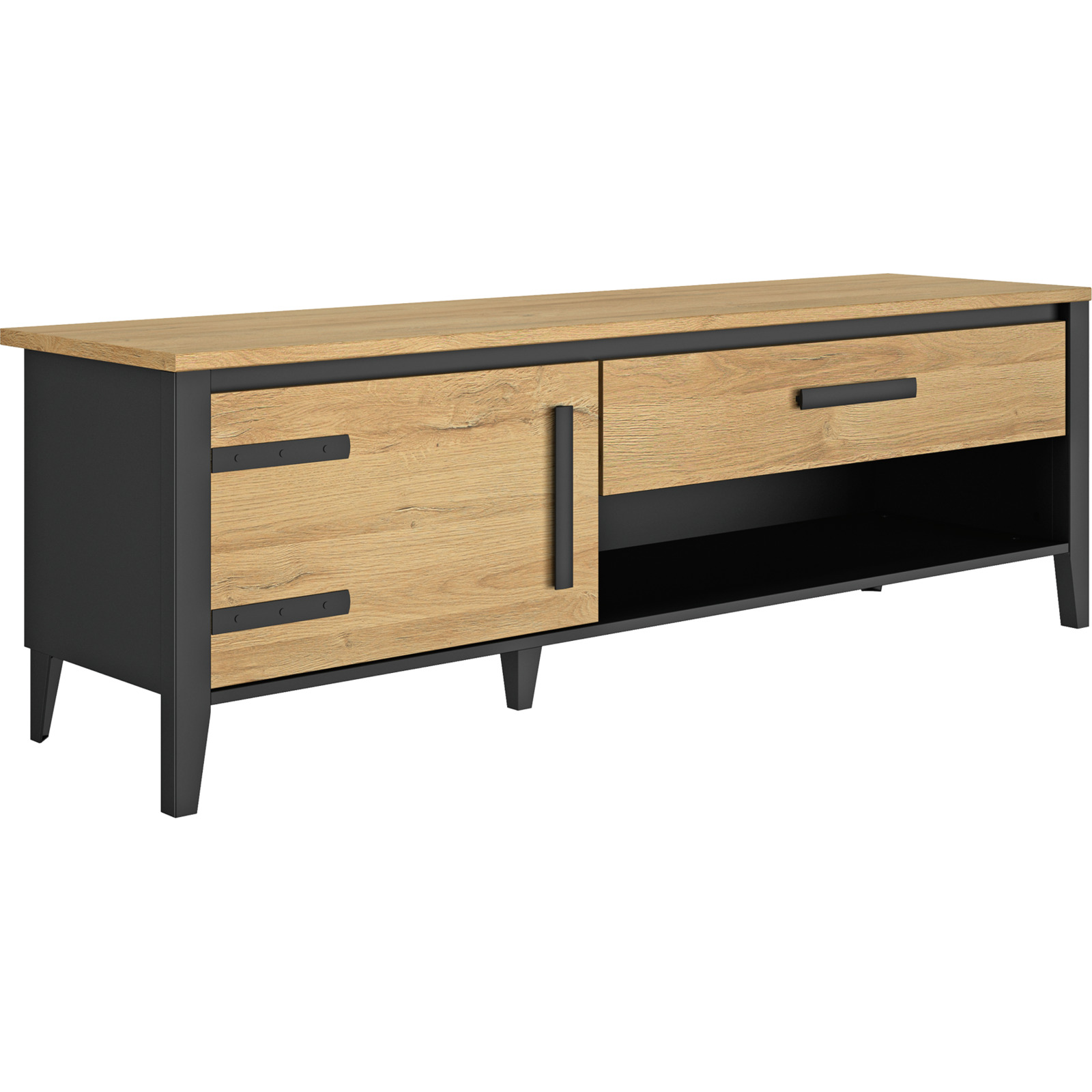TV-Möbel Cork Dekor schwarz 170 x 55 x 45 cm