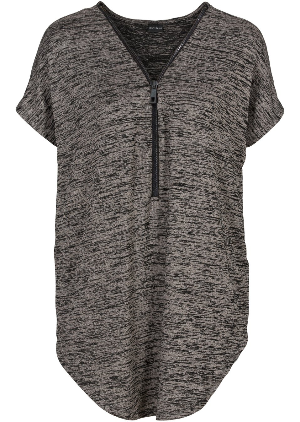 T-shirt oversize à fermeture zippée