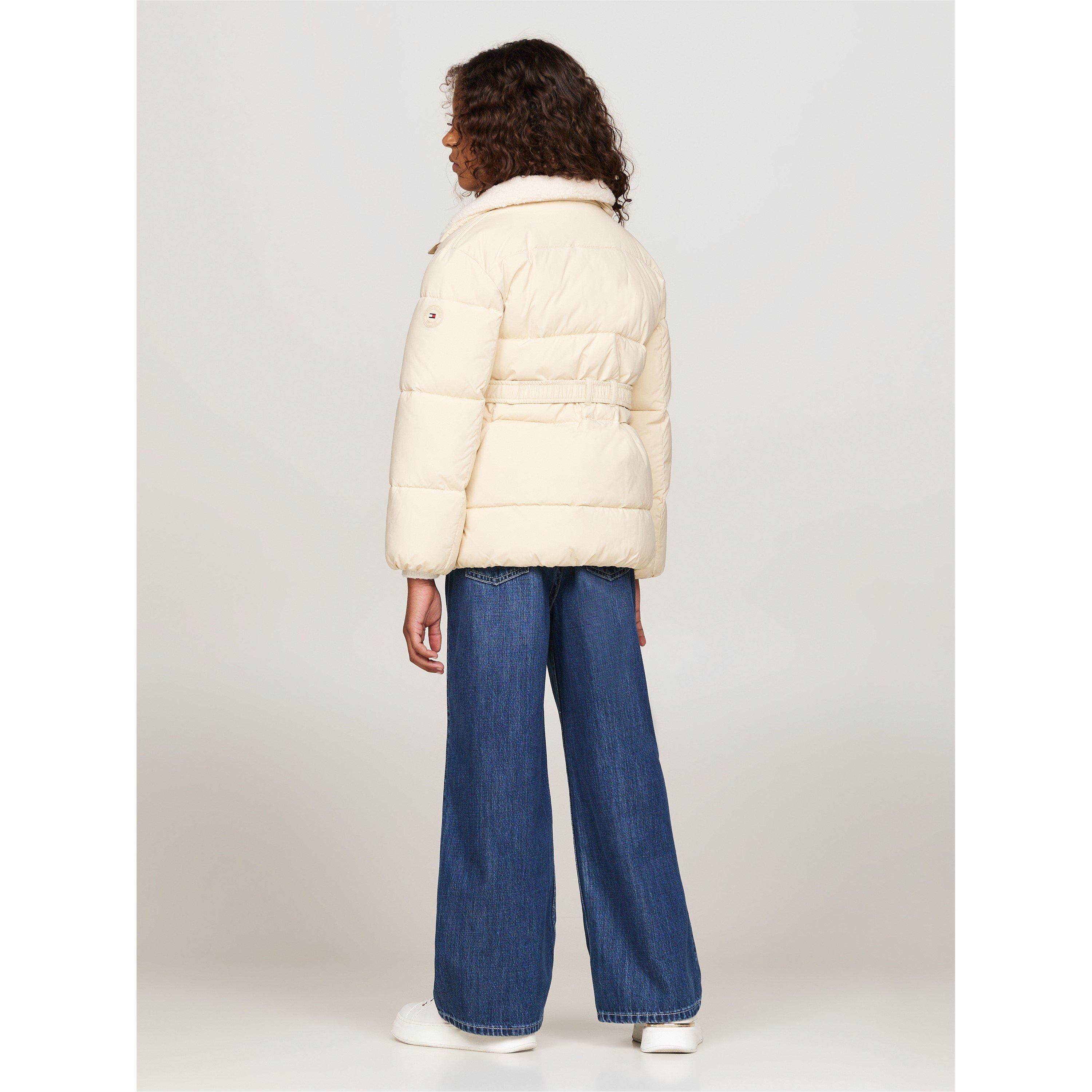Tommy Hilfiger Teddy Collar Belted Puffer Jacket