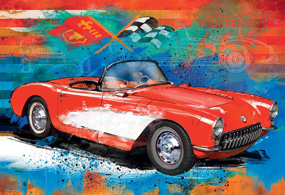PUZZLE 550P BOITE METAL CORVETTE  CRUISING EUROGRAPHIC