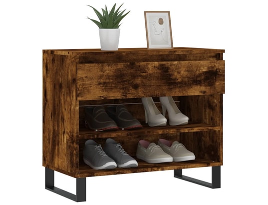 VIDAXL - Armoire à chaussures chêne fumé 70x36x60 cm bois d'ingénieri...