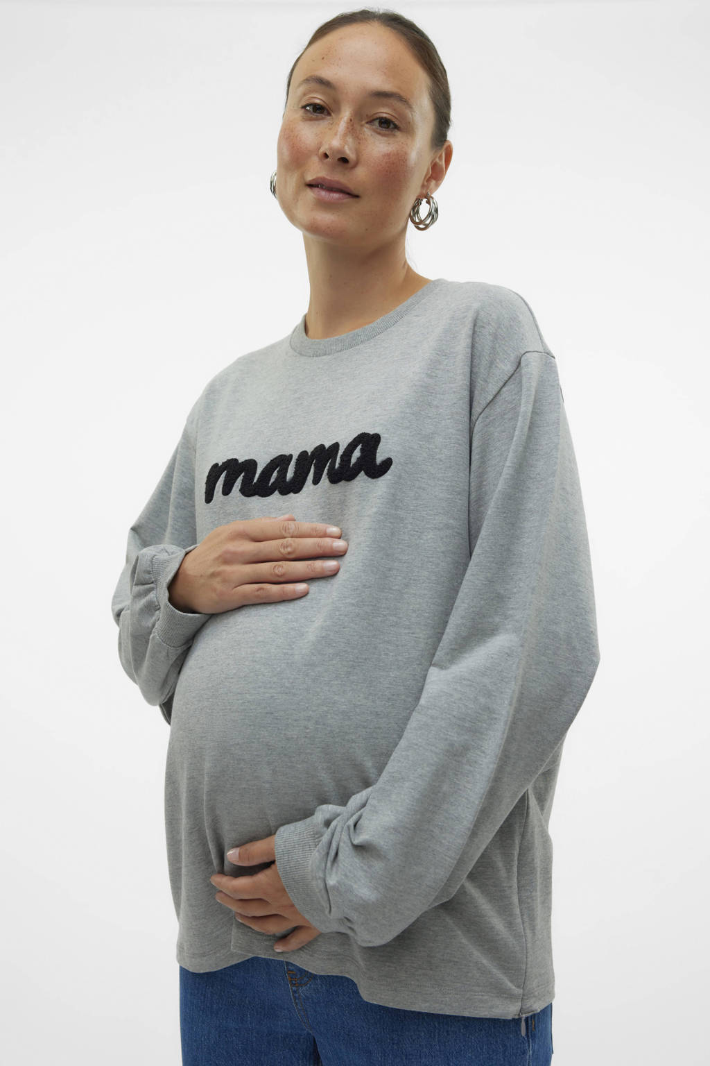 MAMALICIOUS zwangerschapssweater grijs