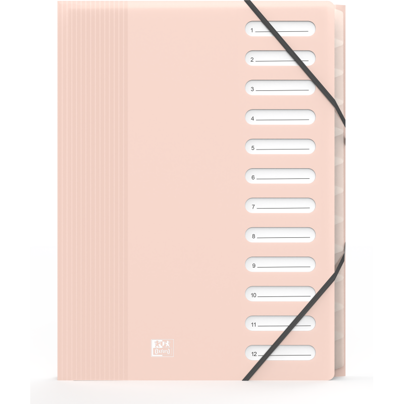 Trieur Oxford School Life A4 12 Positions PP Opaque Pastel Assorti