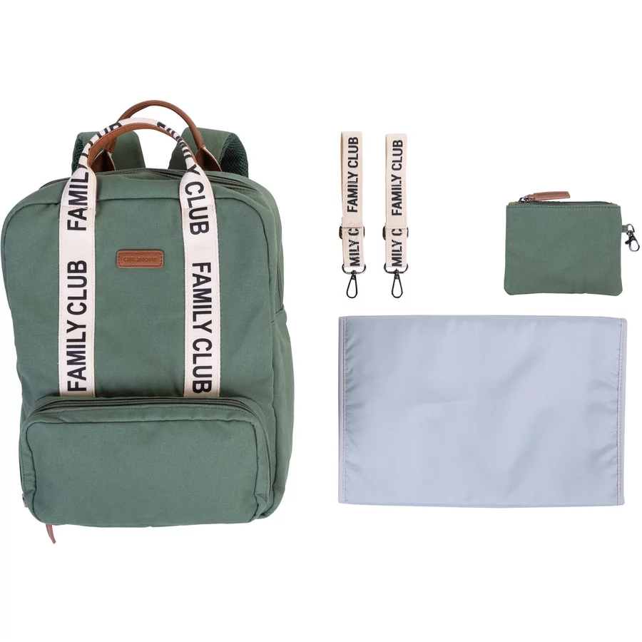 CHILDHOME Wickelrucksack Family Club Signatur Grün