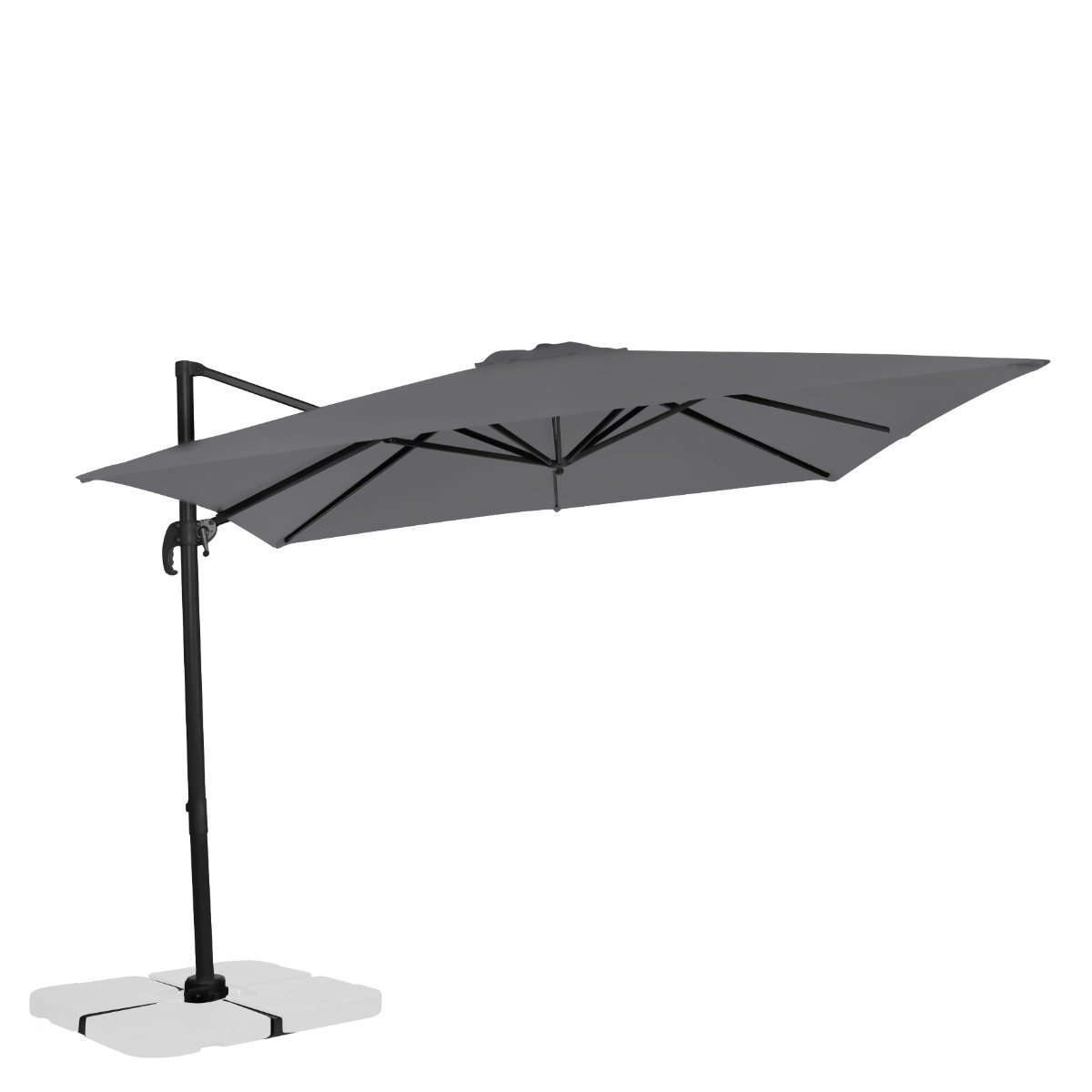 VONROC Pisogne 300 x 300 cm Premium zweefparasol met hoes - Grey